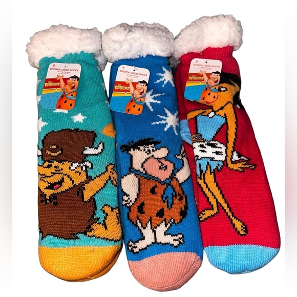 Other - NWT 3pk Flinstones Sherpa Socks​​
